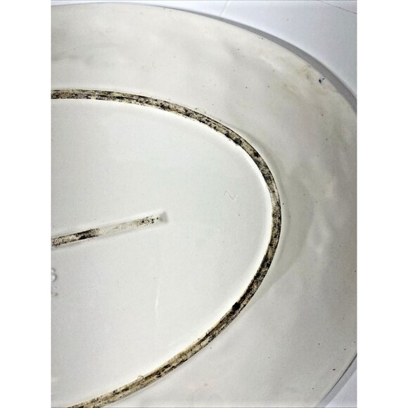 A. Santos Made in Portugal, Large Platter with Raised Blue & White Grape & Leaf - Picture 13 of 14